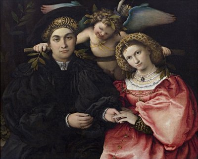 Porträt von Marsilio Cassotti und seiner Braut Faustina von Lorenzo Lotto