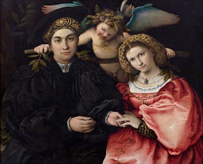 Porträt von Marsilio Cassotti und seiner Braut Faustina von Lorenzo Lotto