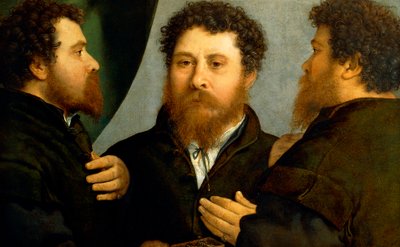 Dreifachporträt eines Goldschmieds von Lorenzo Lotto