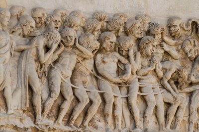 Verdammte werden zur Hölle geführt (Detail) von Lorenzo Maitani