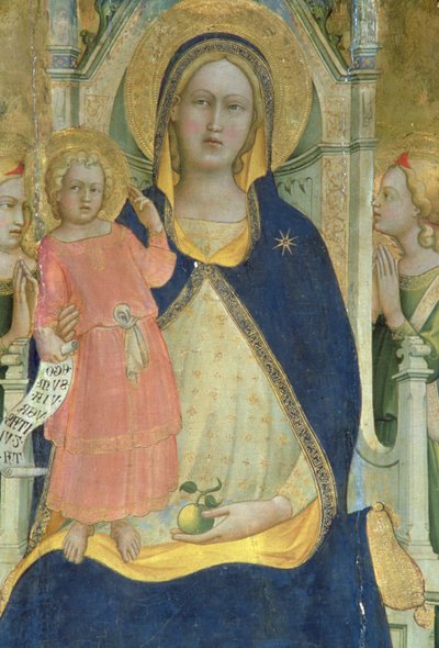 Madonna und Kind auf dem Thron mit Heiligen (Detail) von Lorenzo Monaco