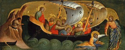 Christus rettet Petrus vor dem Ertrinken, Predella-Panel, ca. 1370 von Lorenzo Veneziano
