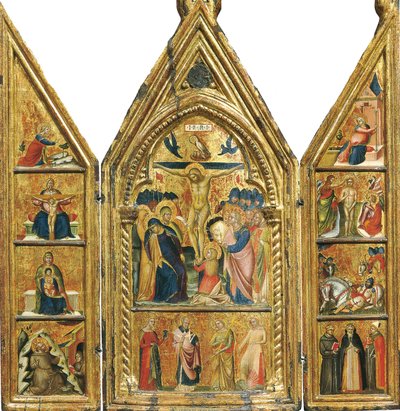 Tragbares Triptychon mit einer zentralen Kreuzigung von Lorenzo Veneziano