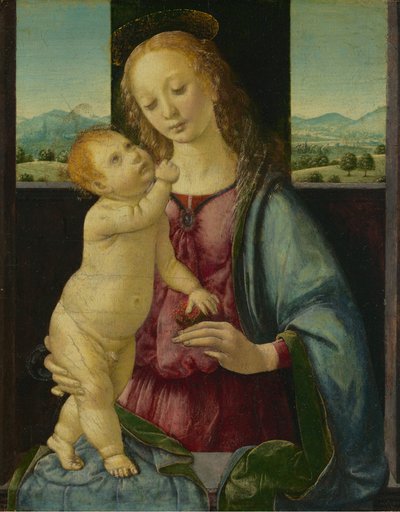 Madonna und Kind mit einem Granatapfel von Lorenzo di Credi