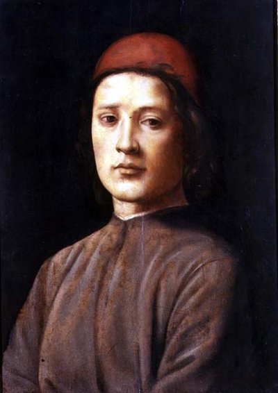Porträt eines jungen Mannes mit roter Mütze von Lorenzo di Credi