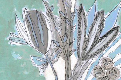 Abstrakte Blumenskizze von Lori Ann Folz