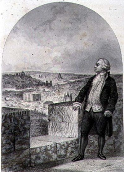 Honore Gabriel Riqueti, Graf von Mirabeau (1749-91) auf den Wällen von Paris, graviert von Philibert Langlois von Louis (after) Marckl