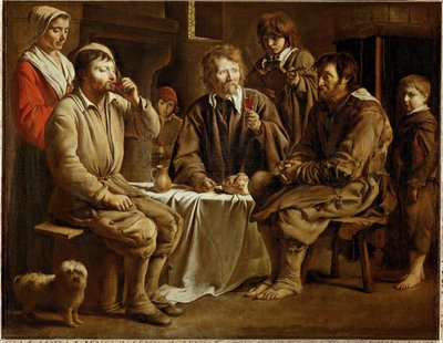 Eine Mahlzeit der Bauern von Louis (attr. to) Le Nain