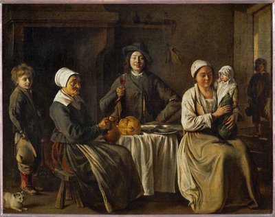 Die glückliche Familie, auch Die Rückkehr der Taufe von Louis (attr. to) Le Nain