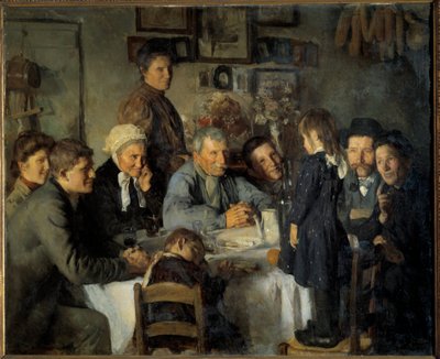 Die goldene Hochzeit Familienmahl der Bauern. Gemälde von Louis Adolphe Dechenaud (1868-1926) 1909 von Louis Adolphe Dechenaud
