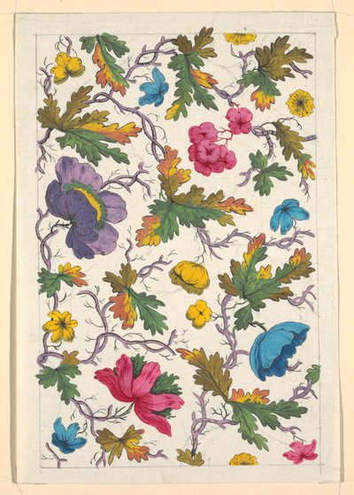 Blumendesign für bedruckten Stoff von Louis Albert DuBois