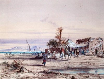 Tunesische Landschaft von Louis Amable Crapelet