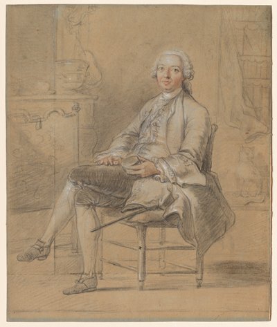 Sitzender Mann mit Schnupftabakdose, um 1750-1760 von Louis Aubert