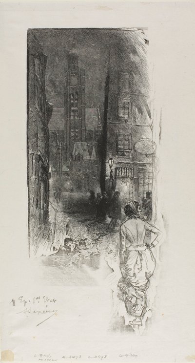 Paris: die Rue de la Montagne-Ste-Geneviève von Louis Auguste Lepère
