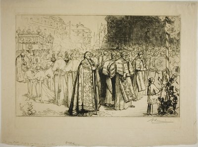 Wiedereintritt der Prozession in die Kathedrale von Nantes von Louis Auguste Lepère