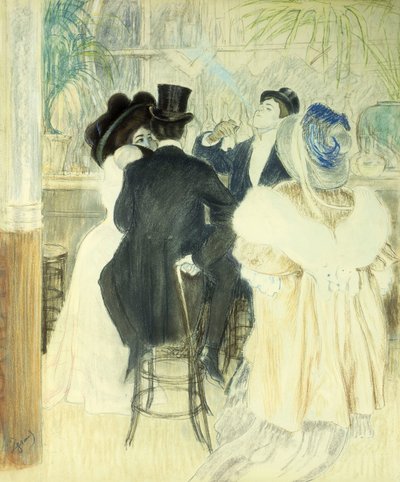 Figuren in einem Café von Louis Auguste Mathieu Legrand