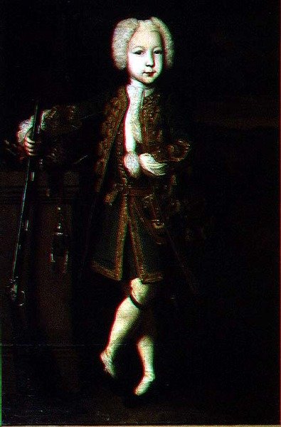 Porträt eines Jungen mit einer Waffe von Louis Caravaque