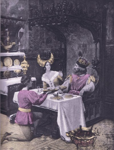 Das Hühneressen, Illustration aus Decameron von Boccaccio von Louis Chalon