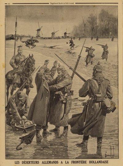 Deserteure der deutschen Armee werden an der niederländischen Grenze festgenommen, Erster Weltkrieg von Louis Charles (after) Bombled