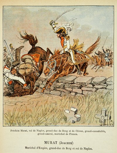 Joachim Murat Charge, aus dem Buch „The Memorial of Saint Helene“ von Graf Emmanuel de Las Cases von Louis Charles Bombled