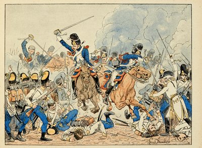 Illustration aus dem Buch „Die Helden des Jahrhunderts“, anekdotische Erzählungen von Dick de Lonlay und illustriert von Louis Bombled von Louis Charles Bombled