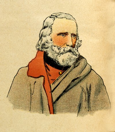 Die Armee des Ostens von Eugene Sergeant, illustriert von Louis Bombled: Porträt von Giuseppe Garibaldi, Private Sammlung von Louis Charles Bombled