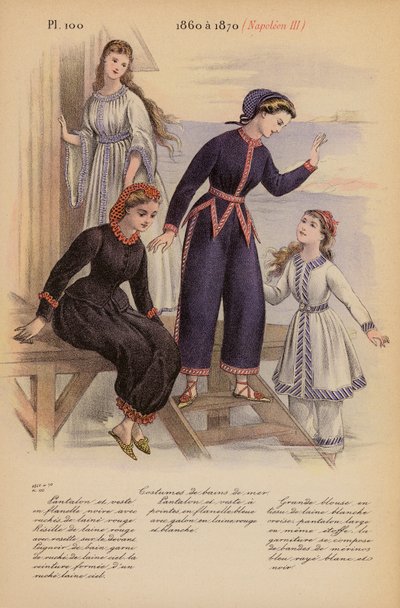 Französische Mode: 1860 bis 1870, Napoleon III. (Farblithografie) von Louis Colas