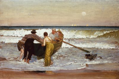 Abstoßen des Bootes, Sea Bright, New Jersey von Louis Comfort Tiffany