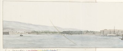 Ansicht des Hafens von Messina und der Berge von Kalabrien vom Kai von Louis Ducros