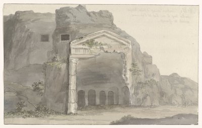Gräber mit dorischem Giebel in Felsen gehauen in der Umgebung von Syrakus
Reise nach Italien, Sizilien und Malta - 1778 (Serientitel) von Louis Ducros