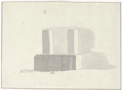 Alte Sarkophag, der als Tränke in Terracina dient (Voyage en Italie, en Sicile et à Malte - 1778) von Louis Ducros