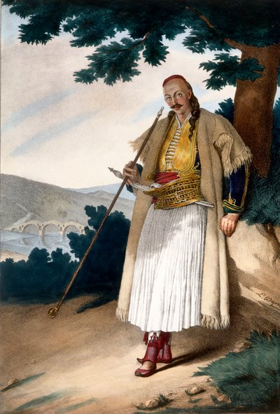 Ein griechischer Gärtner oder Hausmann - Platte X, graviert von Lemercier aus 