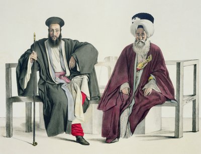 Ein griechischer Priester und ein Türke, graviert von den Thierry Brüdern, 1825 von Louis Dupré