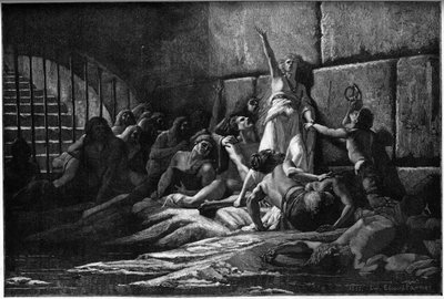 Gravur, die Velleda, die Prophetin der Sachsen, darstellt, nach einem Gemälde von Edouard Fournier 1887 von Louis Edouard Paul Fournier