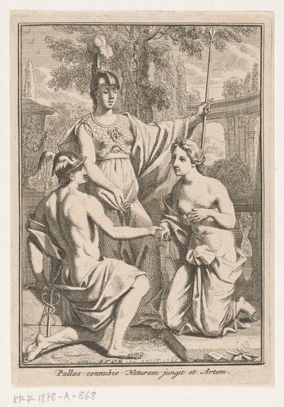 Minerva vereint Merkur und die Personifikation der Natur von Louis Fabritius Dubourg