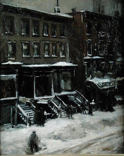Eine Straßenszene in New York von Louis Frederick Berneker