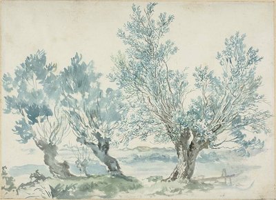 Drei Weidenbäume von Louis Gabriel Moreau