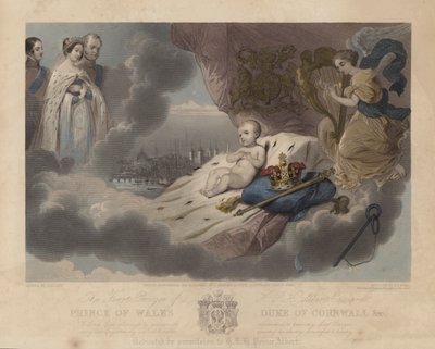 Das erste Gebet des Prinzen von Wales, Prinz Albert Edward, der zukünftige König Edward VII., 1842 von Louis Gallait