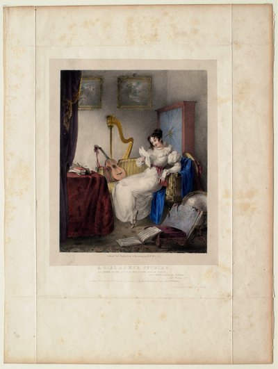 Ein Mädchen bei ihren Studien von Louis Haghe
