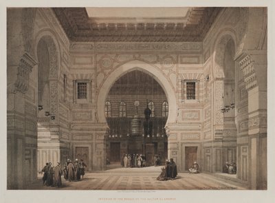 Ägypten und Nubien, Band III: Innenraum der Moschee des Sultans El Ghoree von Louis Haghe
