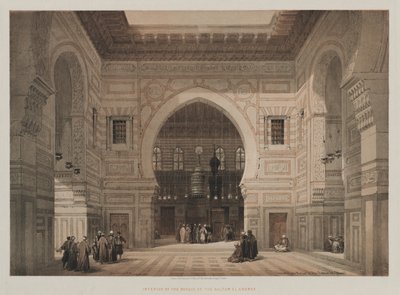 Ägypten und Nubien, Band III: Innenraum der Moschee des Sultans El Ghoree, 1849 von Louis Haghe