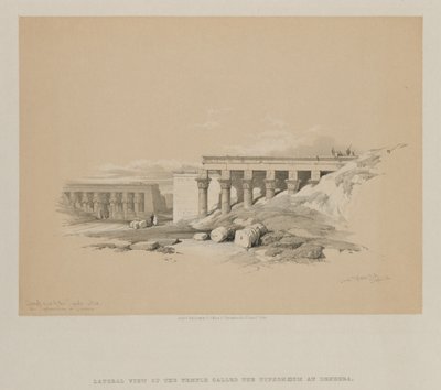 Ägypten und Nubien, Band II: Seitenansicht des Tempels namens Typhonoeum in Dendera, 1848 von Louis Haghe