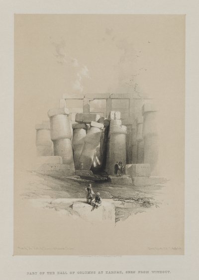 Ägypten und Nubien, Band II: Teil der Säulenhalle in Karnak, Theben von Louis Haghe
