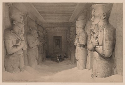 Ägypten und Nubien: Band I - Nr. 14, Innenansicht des Tempels Aboo Simbel von Louis Haghe