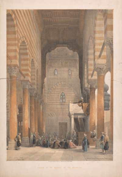 Inneres der Moschee der Metwalys von Louis Haghe