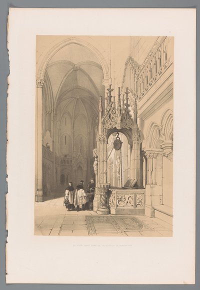 Brunnen im Dom von Regensburg von Louis Haghe