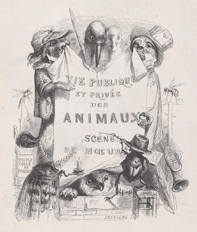 Privates und öffentliches Leben der Tiere, Szenen der Sitten, ca. 1837-47 von Louis Henri Brévière