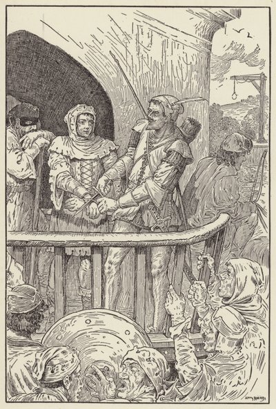 Little John schnitt hastig Will Stutelys Fesseln durch von Louis John Rhead