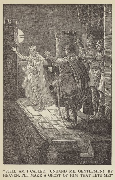 Immer werde ich gerufen, lasst mich los, meine Herren! Bei Himmel, ich werde einen Geist aus dem machen, der mich aufhält! von Louis John Rhead