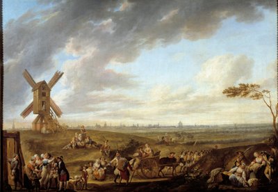 Ansicht von Lille vom Gott von Marcq aus. Gemälde von Louis Joseph Watteau genannt Watteau de Lille (1731-1798) von Louis Joseph  Watteau